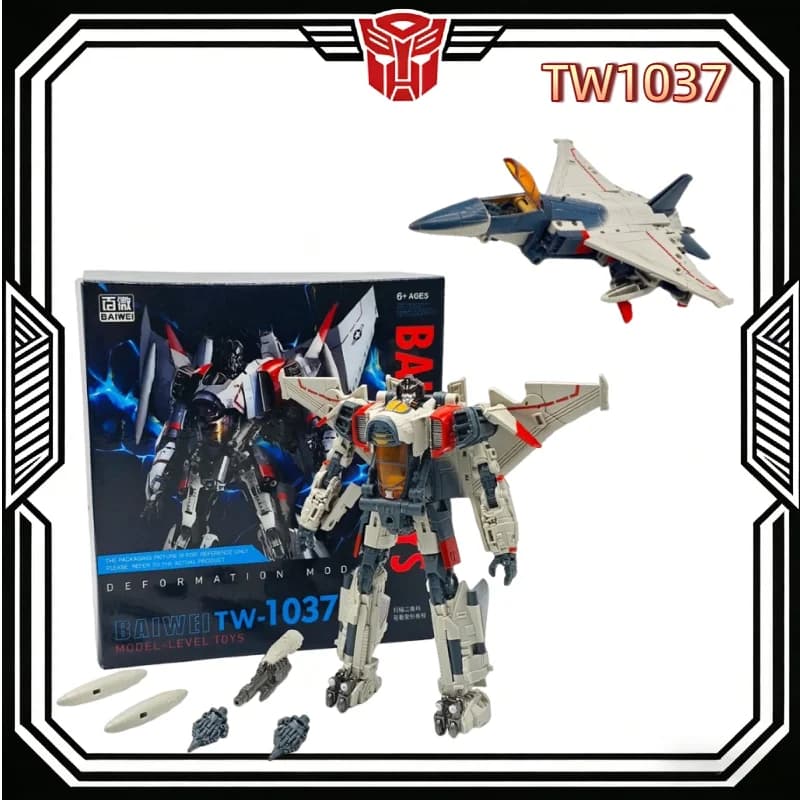 Disponibile Baiwei TW1037 Action Figure Blitzwing Giocattolo Trasformabile Modello Robot Jet del Film Bumblebee Kit Garage Robot Trasformabile