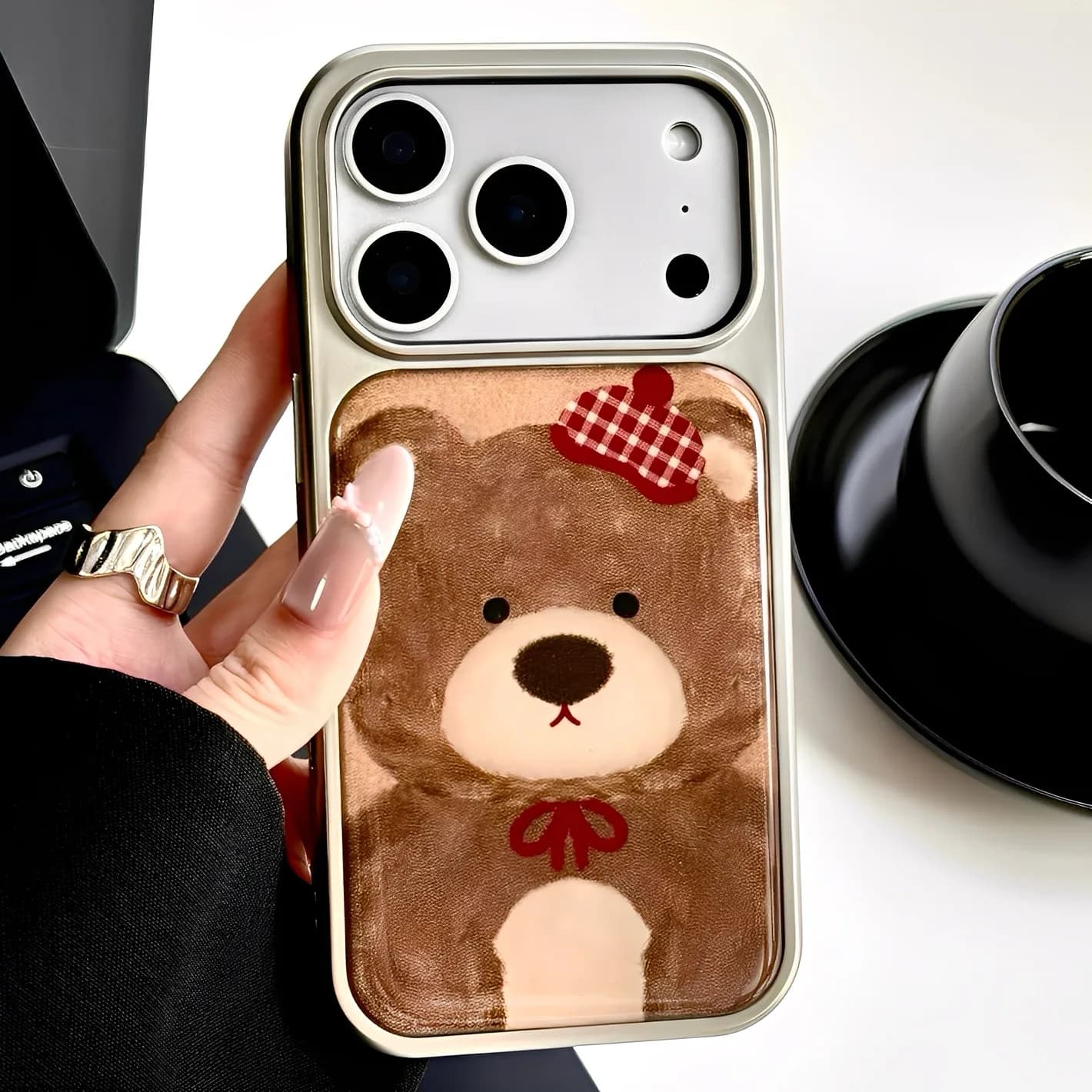 Cover per iPhone Y2K con Coniglio Cartone Animato Elettroplaccato e Resina a Goccia per iPhone 16 15 14 13 12 11 17 Pro Max 16 15 14 13 Pro 17 Air