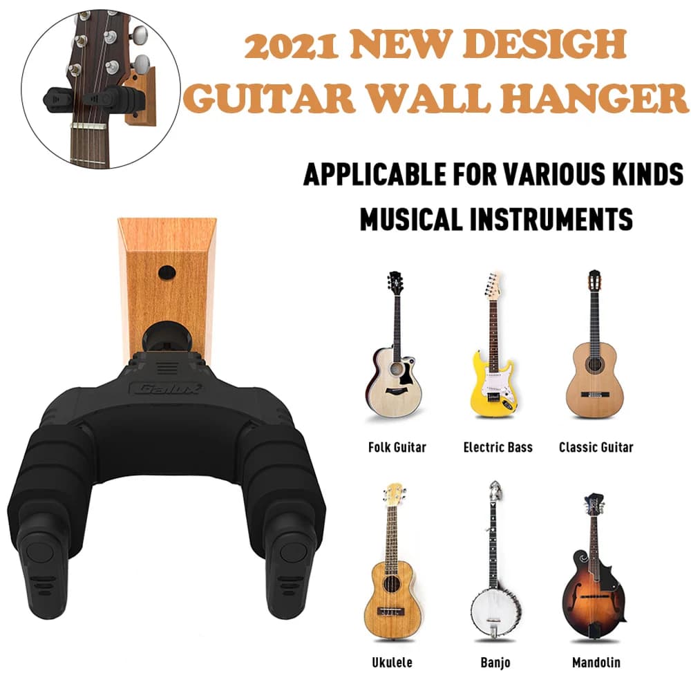 Supporto da parete per chitarra supporto per gancio per gancio per chitarra supporto antiscivolo per chitarra acustica Ukulele violino basso chitarra elettrica