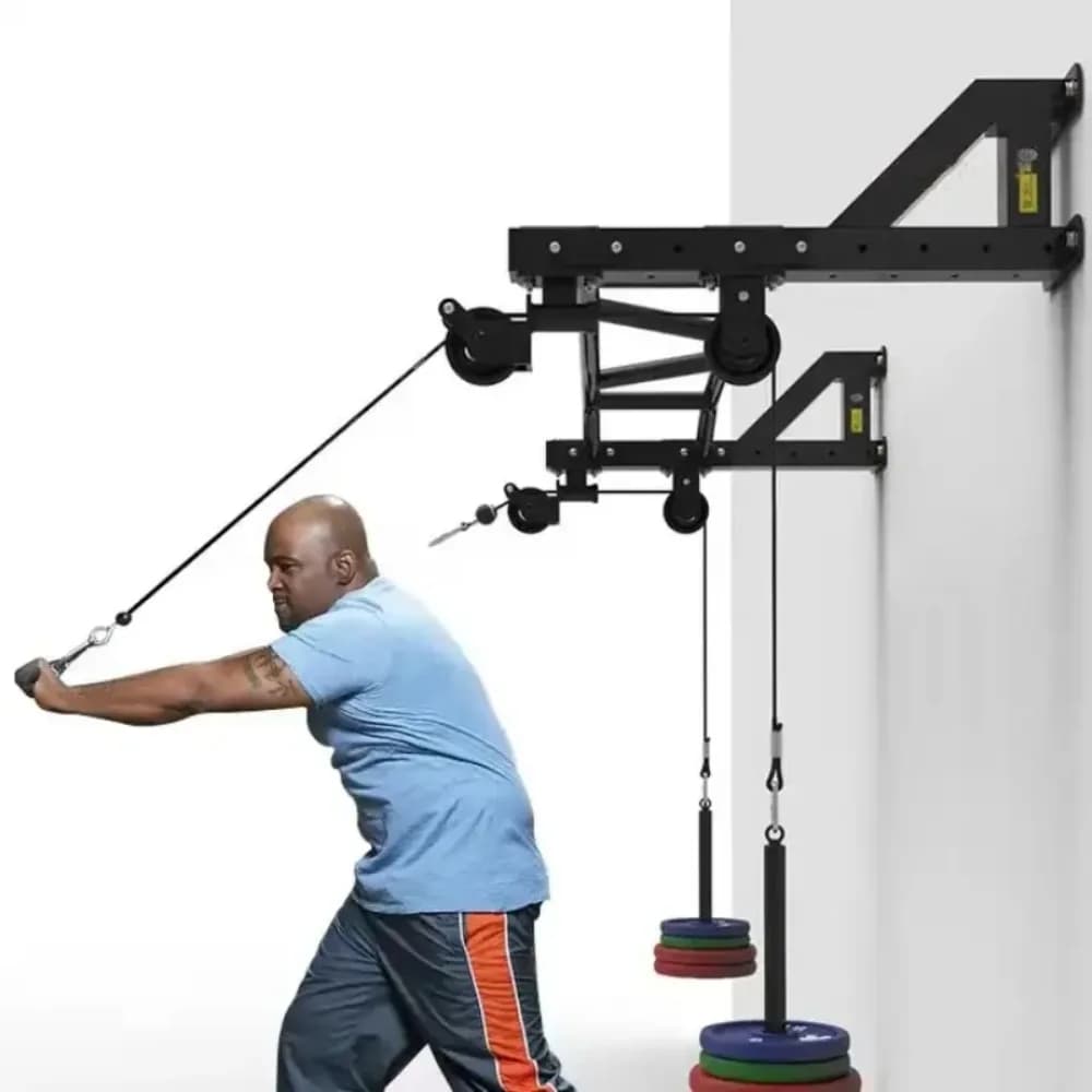 Multifunctional force training pulley, horizontal bar, wall mounted traction rod, gym equipment at home