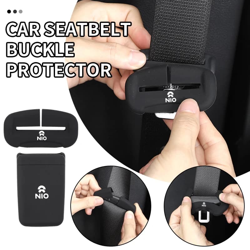 Universal Car Seatbelt Buckle Protector Cover Silicone Interior For Nio EC6 ES6 ES8 ES7 ET5 ET7 EP9 EVE 2021 2022 2023