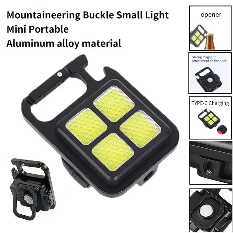 Torcia LED COB ad alta luminosità Lampada da campeggio multifunzionale Luce da lavoro Portatile per esterni Ricarica USB da 500 mAh Impermeabile