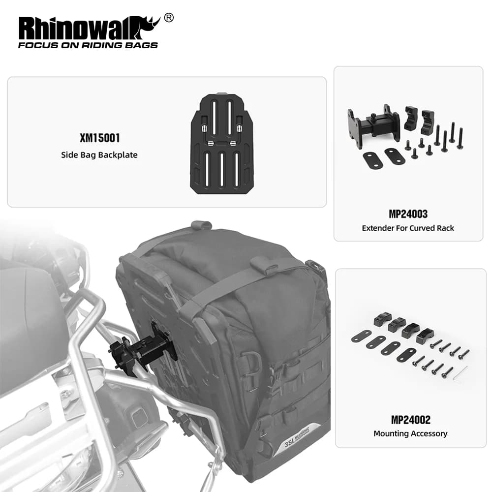 Rhinowalk Side Bag Accessories For MJX2004 To Install Bag To Fit Irregularly Curved Rack Extender Avoid Exhaust Pipe Install