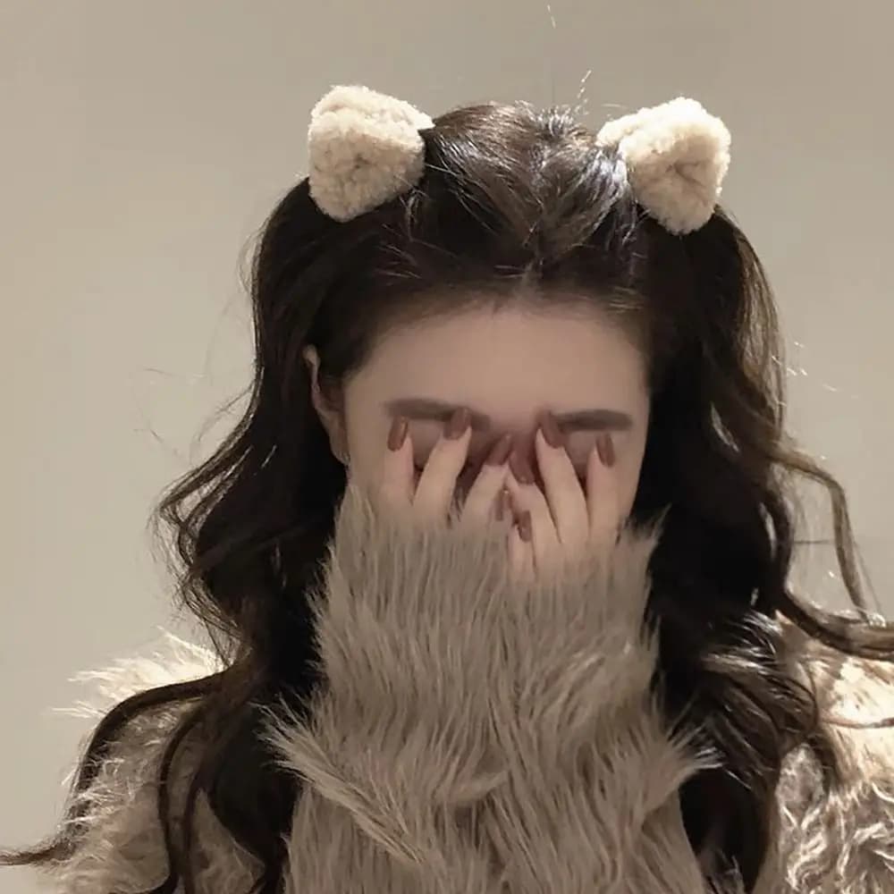 2 pcs plush cat ears shape hair clips cute sweet cat ears beige duck clip fork women girls headdresses hair accessories