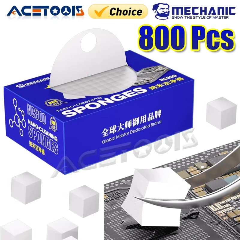 Meccanico NC800 Nano Spong Pulizia Nessun residuo Schermo del telefono PCB Scheda madre Vetro posteriore Fotocamera Flusso di saldatura Olio Telaio Strumento pulito