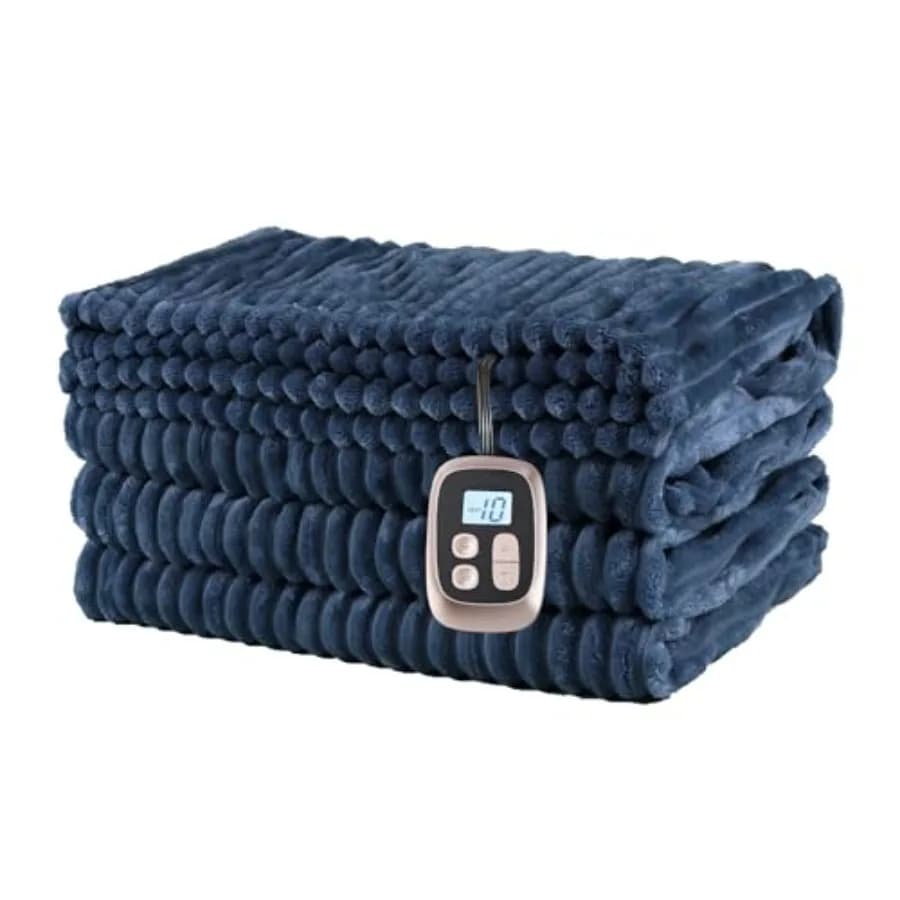 Coperta Elettrica Riscaldata Misura Singola 157x213 cm con 10 Livelli di Riscaldamento, Spegnimento Automatico 12 Ore, Lavabile in Lavatrice, Morbida in Flanella