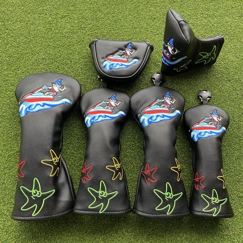 Surf Mage Golf Club #1 #3 #5 copricapo in legno Driver Fairway Woods Cover PU Leather copricapi per Putter di alta qualità