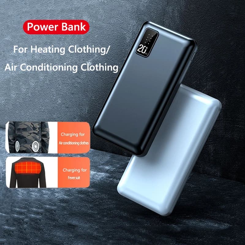 Power Bank 20000mAh Cooling Clothing Mobile Power Supply 7.4V DC Output Portable Powerbank For Heating Air Conditioned Clothing
