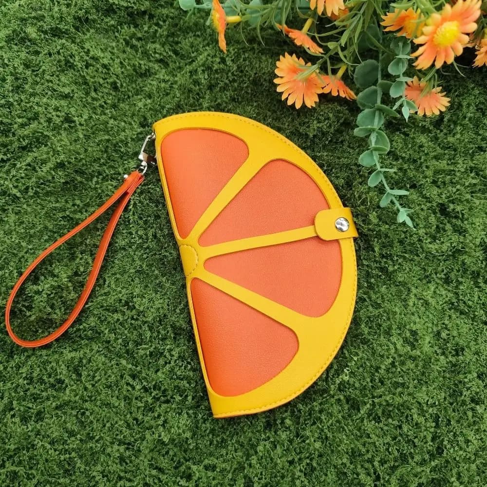 Card Holder Grapefruit Passport Holder Ultra-thin Passport Cover PU Passport Bag Ticket Holder Orange Card Storage Bag