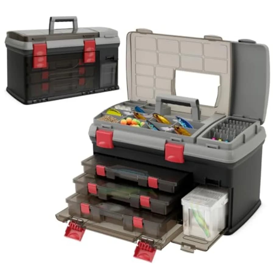 Box of 5 Level Fishing Tools with Superior Vano, 3 Removable Boxes and Adjustable Dividers