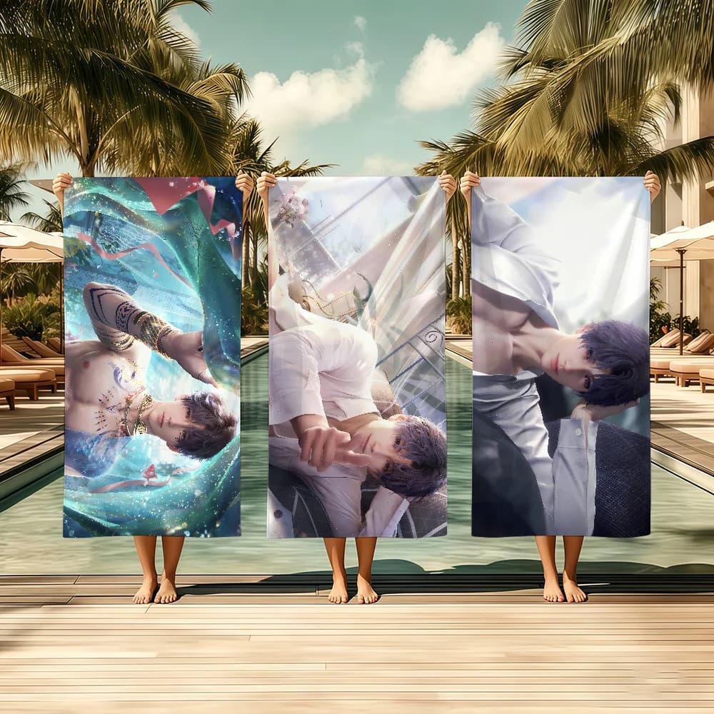 Fashion L-Love And D-Deepspace Rafayel Towel Textile Bathrobe Beach Quick-Drying Lightweight Portable Camping Swim Pool Travel