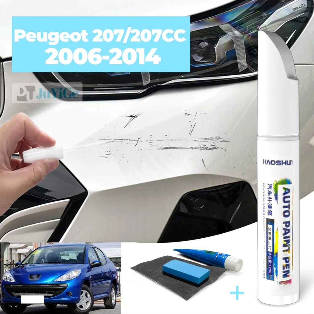 Per Peugeot 207 207CC 207SW 2006-2014 2013 2012 2011 2010 Vernice per auto Penna Cura della vernice Riparazione graffi Pittura a cera Rimozione graffi