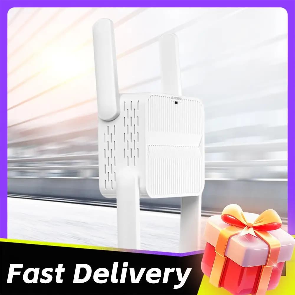 Ripetitore WiFi 6 1500Mbps, Amplificatore di Segnale Dual Band 2.4G/5GHz, Booster Wi-Fi con 4 Antenne 2dBi a Lungo Raggio