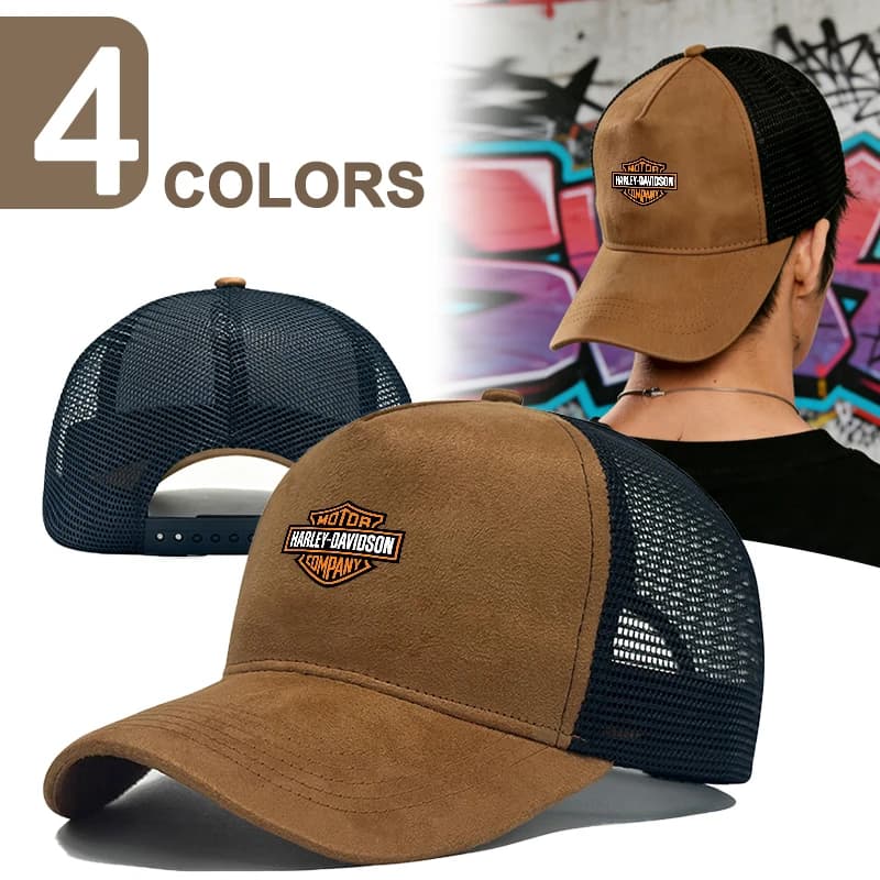 Suede Mesh Baseball Cap Men Casual Adjustable Trucker Hat Outdoor Cap For Harley Davidson Electra Glide Ultra Classic 1250 S PA