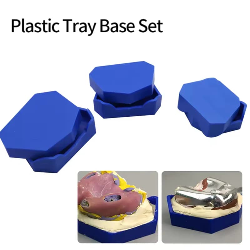 2/6 pezzi base per modello dentale in silicone set base per modello in gesso in silicone laboratorio dentale vassoio per impronte di protesi es strumenti per dentisti di base
