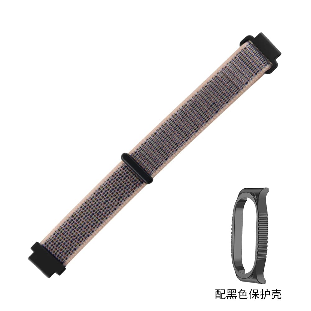 Cinturino in Velcro + Custodia per Xiaomi Mi Band 9 8 7 6 5 4 3, in Nylon a Sgancio Rapido, Flessibile, Antiurto, per Sport e Smart Band