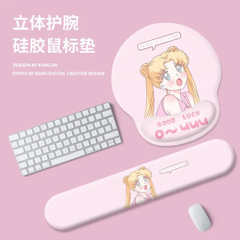 Sailor Moon Office Mouse Pad Nice 3D Cartoon Stereo Silicone Poggiapolsi Ins Wind Notebook Keyboard Poggiamano Holiday Gift