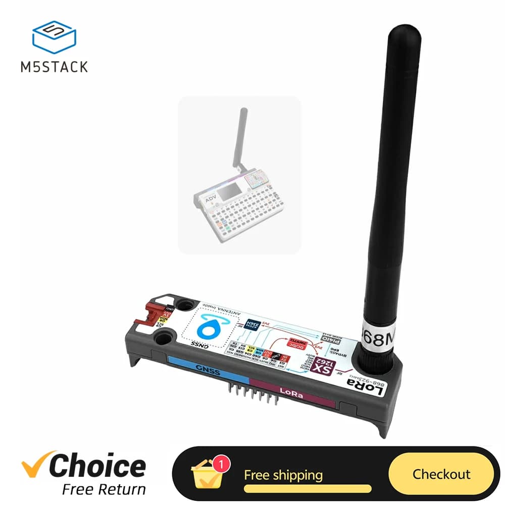 M5Stack Cap LoRa-1262 for Cardputer Adv SX1262 LoRa Module Frequency 868 to 923 MHz SMA Antenna Support GNSS Global Positioning