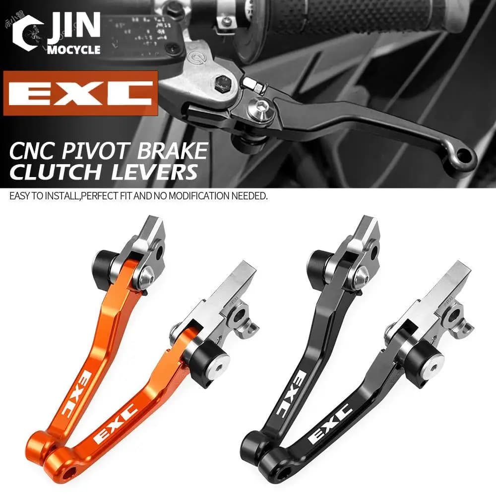 For EXC 125 200 250 300 350 400 400 450 500 525 530EXC Motorcycle Foldable Pin Dirt Bike Brake Levers of Finger Cable Lever Handle