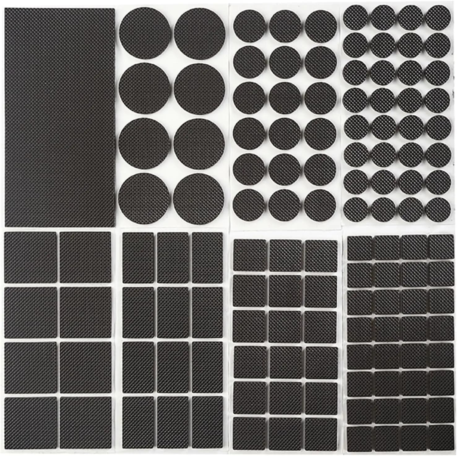 Set di cuscinetti antiscivolo per mobili - Forme rotonde, quadrate, rettangolari, 129 pezzi per gambe di sedie e protezione del pavimento in legno duro