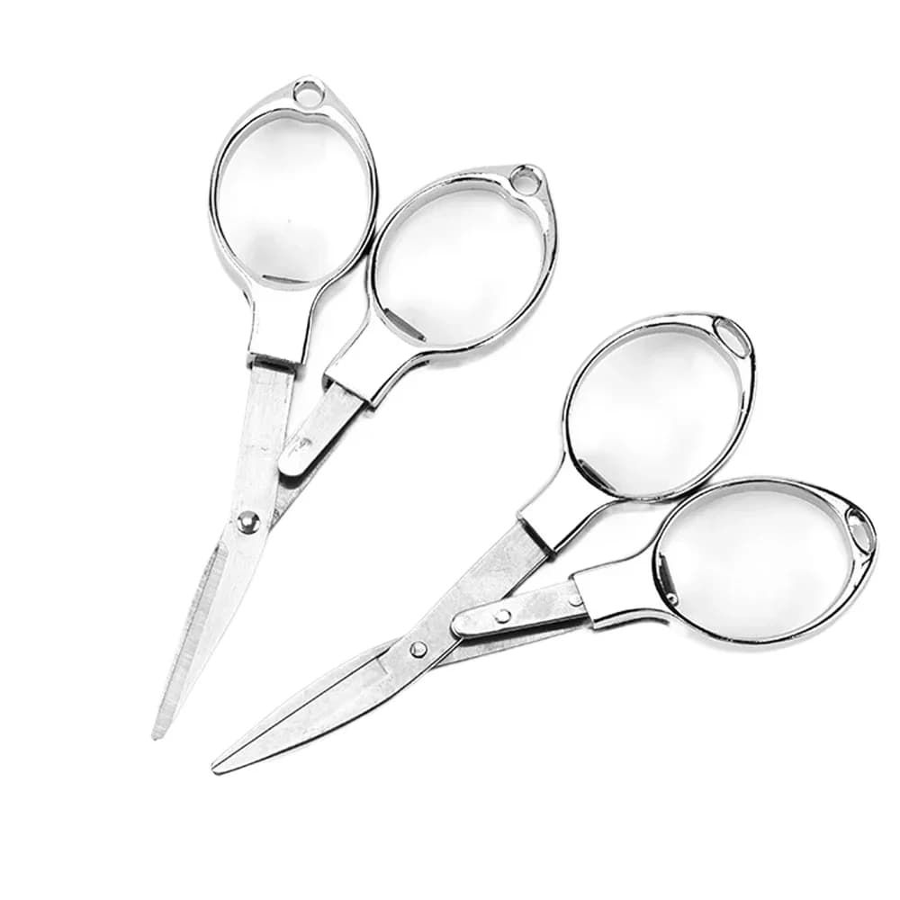 1/2PCS Mini forbici pieghevoli in metallo acciaio inossidabile per lenze da pesca strumenti per cucire forbici per cucito