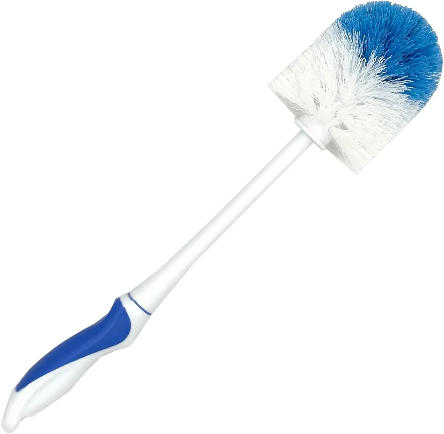 Spazzola per WC Rotonda Resistente con Manico Robusto per Pulizia Profonda - Completamente in Plastica, Antiruggine, Design Ergonomico - Lunghezza 38 cm