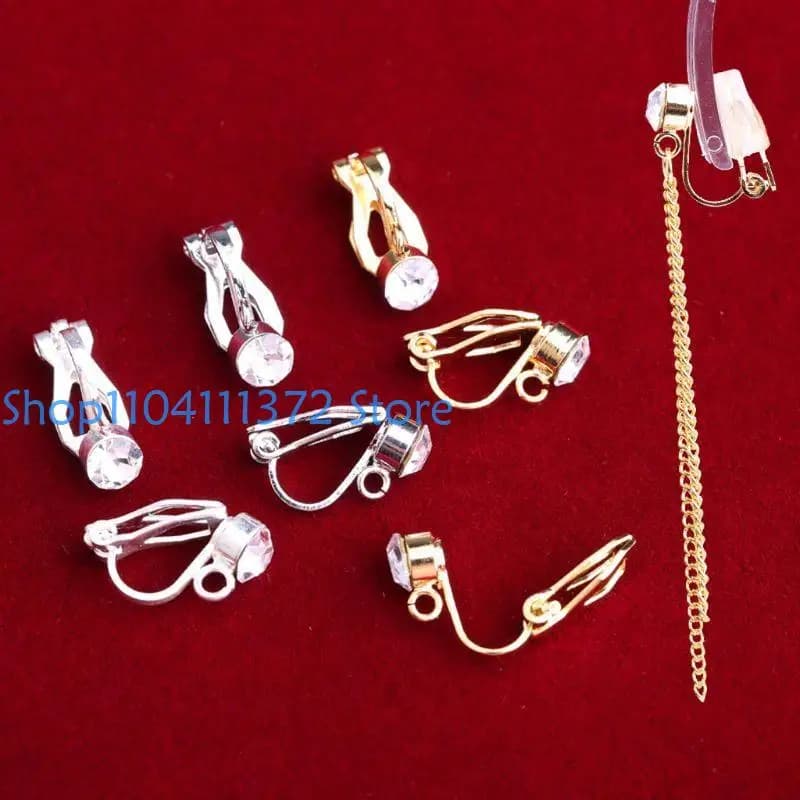 Orecchini a clip cristallini P9FE 10pcs con facile loop aperto senza clip per orecchini forati che producono gioielli