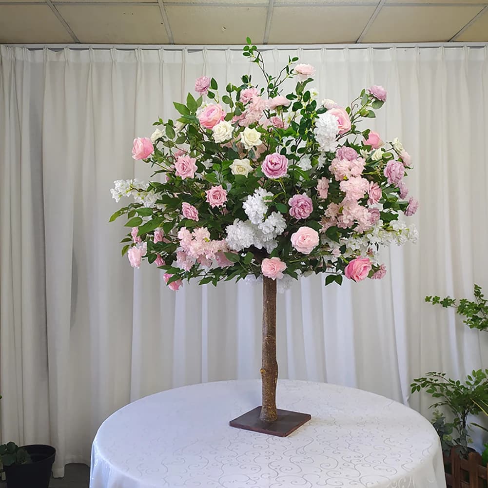 Albero di fiori di ciliegio artificiale fiori di rosa artificiali albero Hotel Party decorazione per interni all'aperto 1.2M/4FT