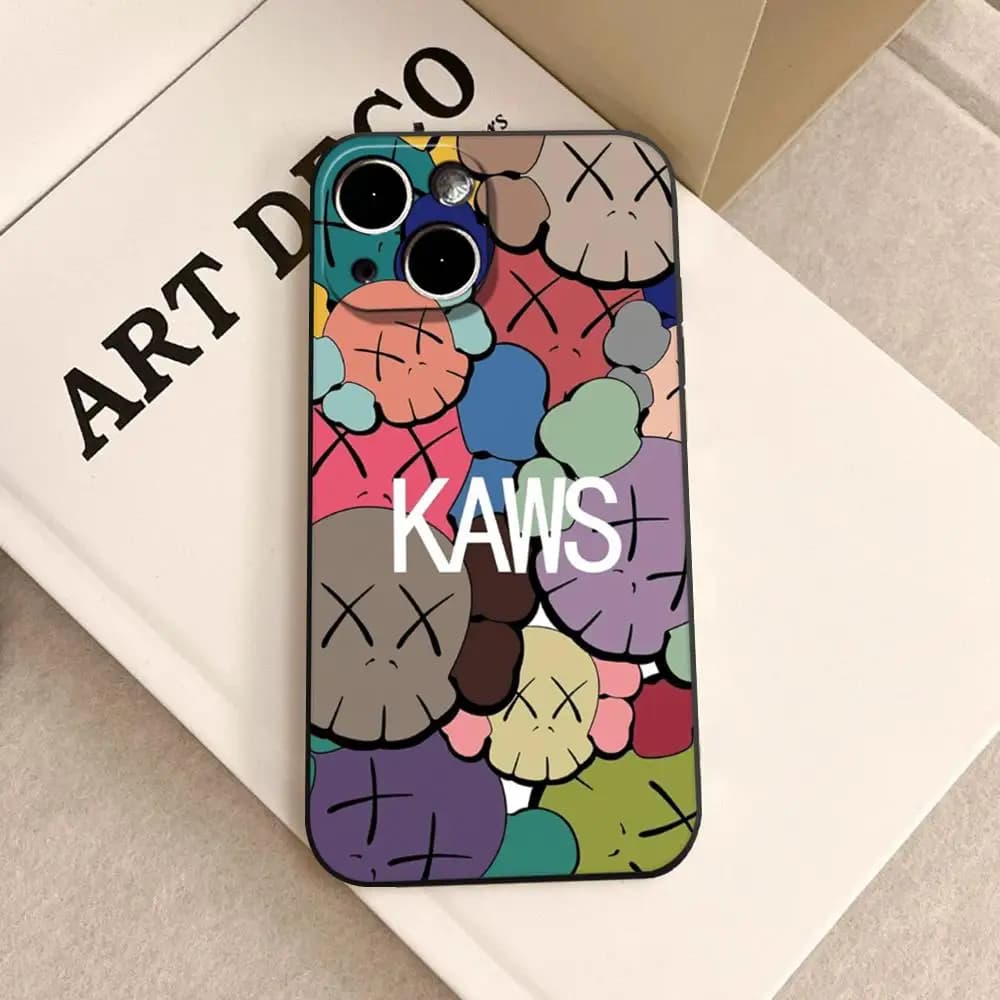 P-Pop Art Mixk K-KAWS Phone Case For iPhone 17 Air 16 15 14 Plus 13 12 11 Pro Max 16e Shockproof HD Clear Back Cover