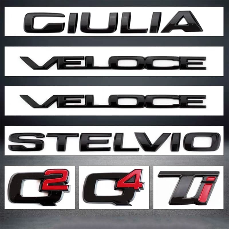 Q2 Q4 Giulia Giulietta Stelvio Veloce Ti Badge Emblem Car Stickers For Alfa Romeo Rear Boot Refit Trunk Label Logo Accessories