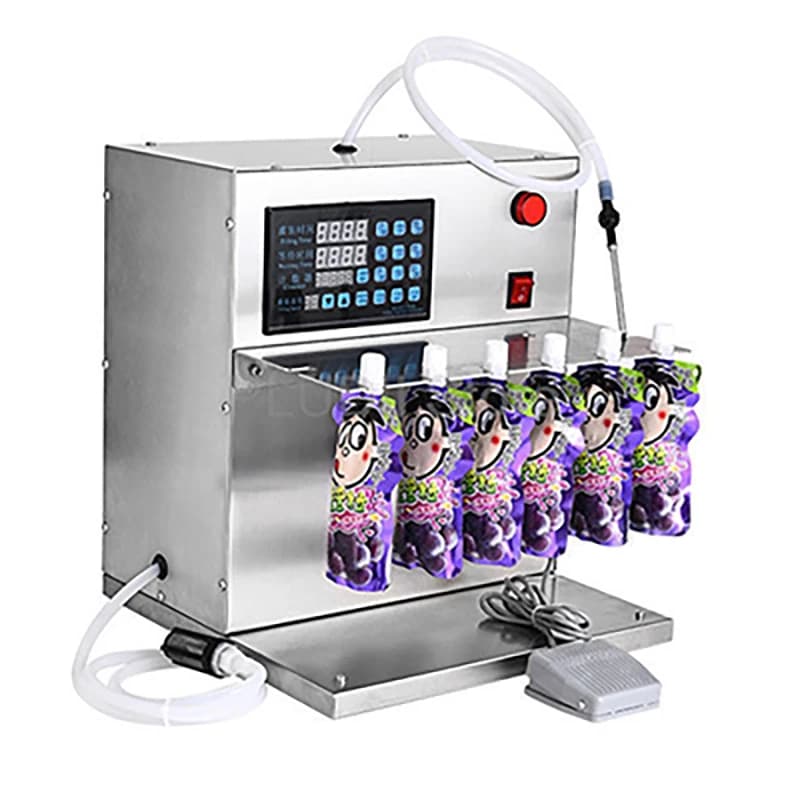 Riempitrice automatica di liquidi per sacchetti con beccuccio Macchina di rifornimento di liquidi per sacchetti verticali con controllo digitale per zuppe di noodle di riso al latte di soia