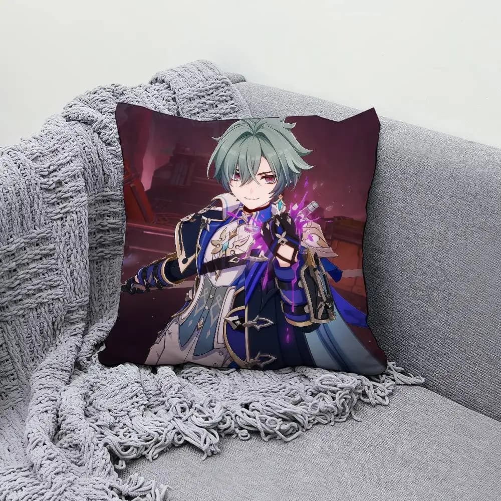 Genshin Impact Lohen 30x30cm 45x45cm Pillow Case Decor Protective Covers Comfortable Soft For Sofa Living Room Home Office