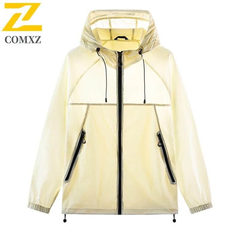 Giacca UPF50+ per Uomo, Giacca Antivento Estiva per Climi Caldi, Ultraleggera, Versatile, con Cappuccio, Protezione Solare per Campeggio, per Donna