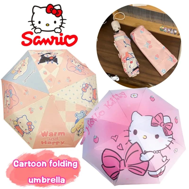 sanrio hello kitty kuromi my melody ombrellone creativo ombrellone trasparente cartone animato simpatico studente protezione solare universale ombrellone