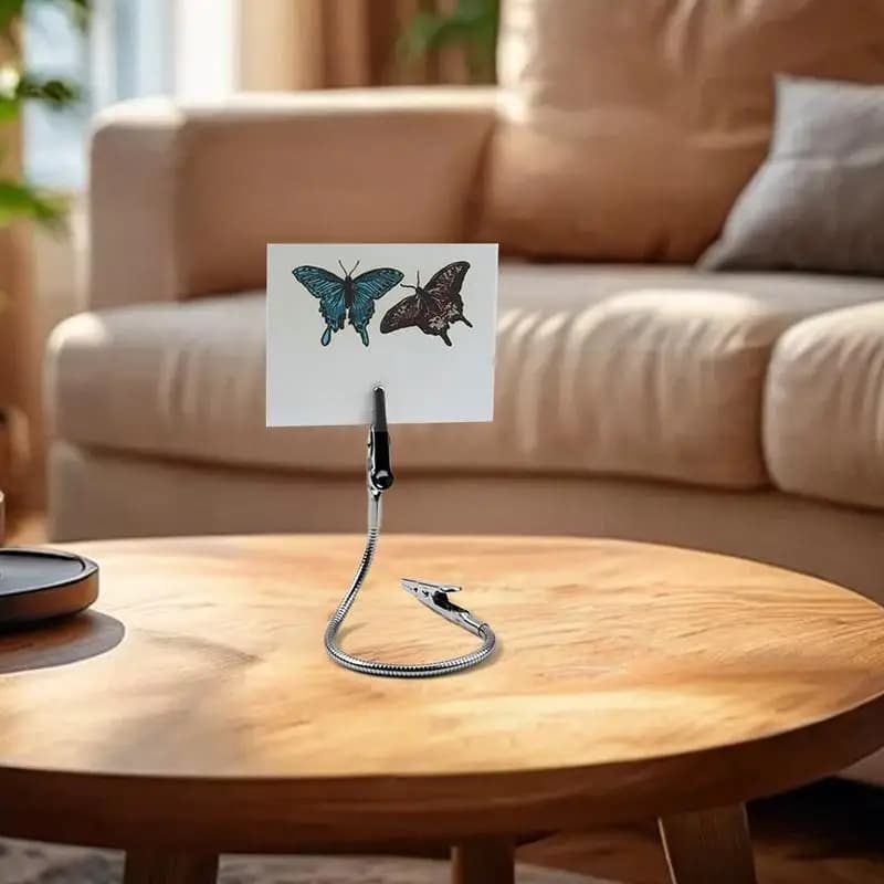 Porta bobina di incenso a doppia testa con clip flessibile, 10 pezzi, forniture di archiviazione, etichetta portatile per tubo lungo, etichette con morsetto, cartoline per