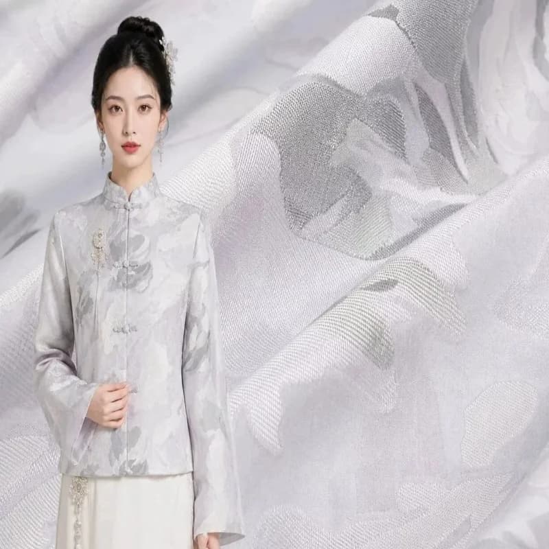 Organza Fabric Embroidered Textured Bridal Wedding Dress Evening Gown Curtain Handmade Sewing DIY Home Craft Material Wholesale