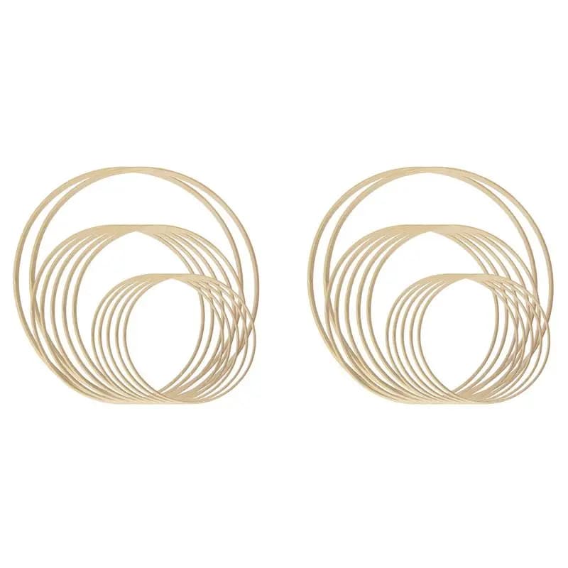 Dream Catcher Rings 24Pcs Wood Bamboo Floral Hoop For DIY Wreath Decor Wedding Wreath Decor And Wall Hanging Craft-B51B