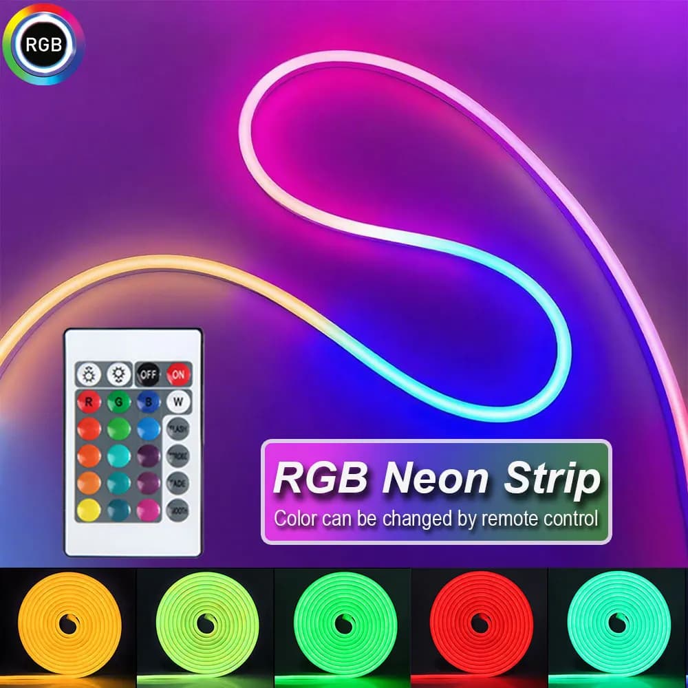 Strisce LED al neon RGB USB 5V Striscia IP65 Controllo impermeabile Led Decorazione a diodi flessibili per l'illuminazione della decorazione del soggiorno di casa