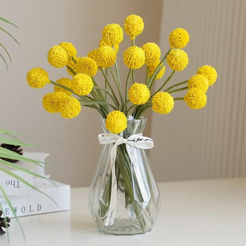 Fiore Artificiale a 9 Teste, Crisantemo a Sfera, Decorazione per Auditorium, Crisantemo a Sfera, Crisantemo a Pallina, Crisantemo da Tavolo