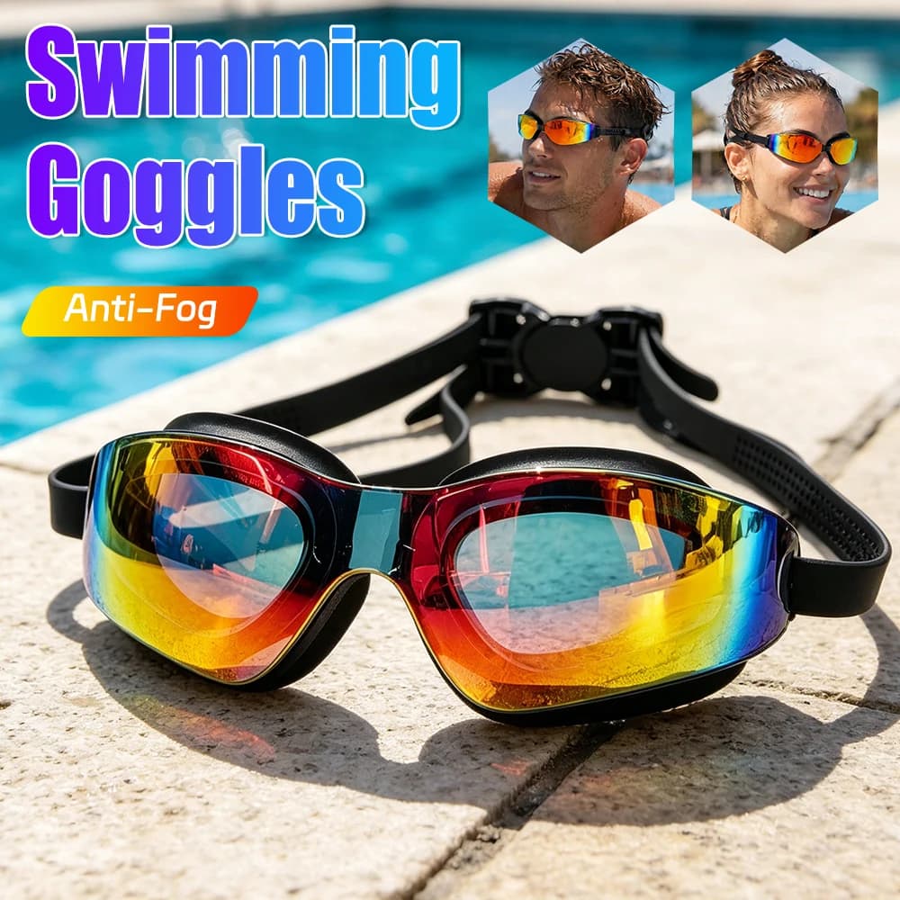 Professional Swim Glasses Anti-Fog Electroplate Diving Glasses No Leaking Swimming Sports Eyewear for Women Men Youth Kids