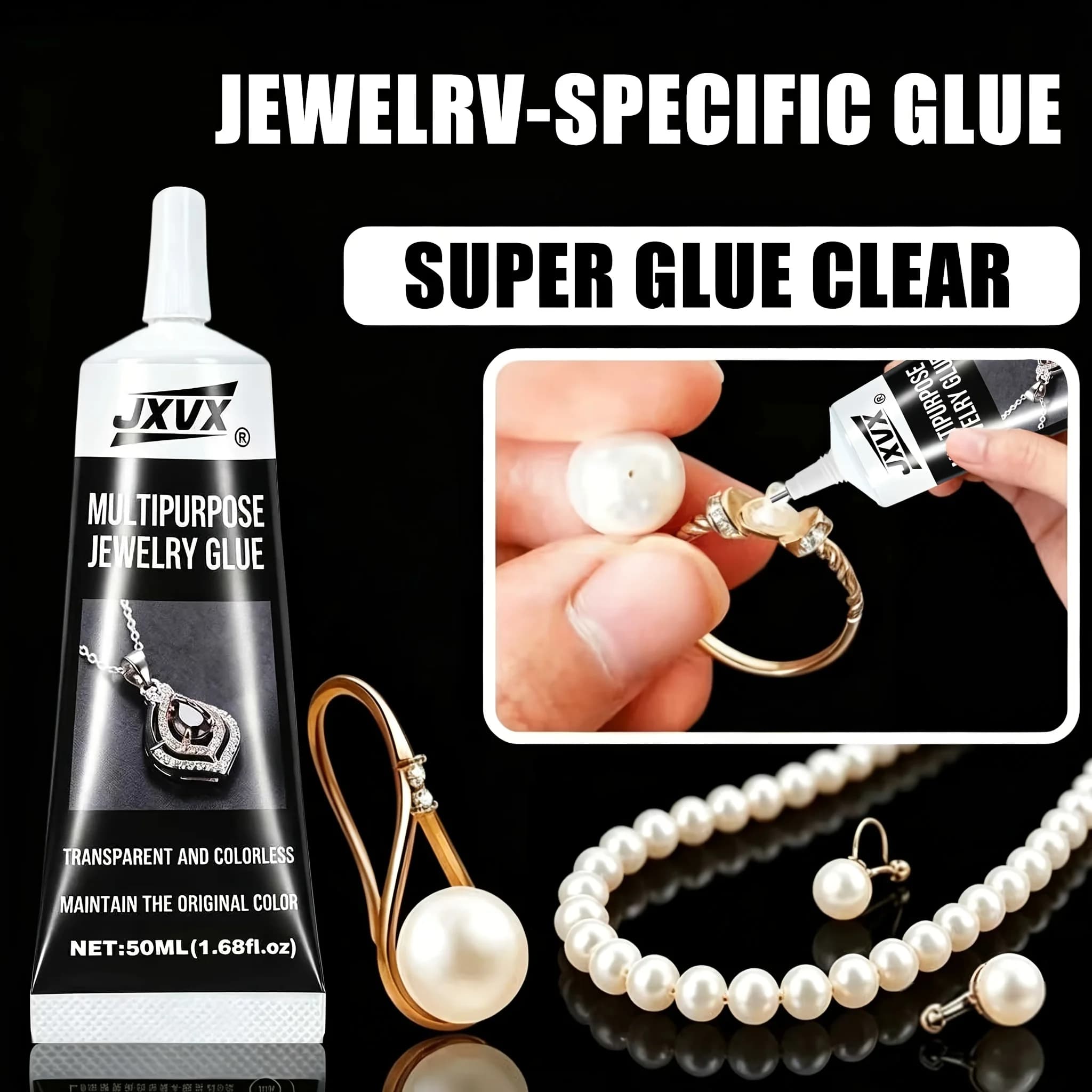 B7000 Jewelry Bead Glue Crystal Clear Glue 50g（1.68 fl oz） Multipurpose Super Adhesive Glue-Rhinestone Stone Nail Art