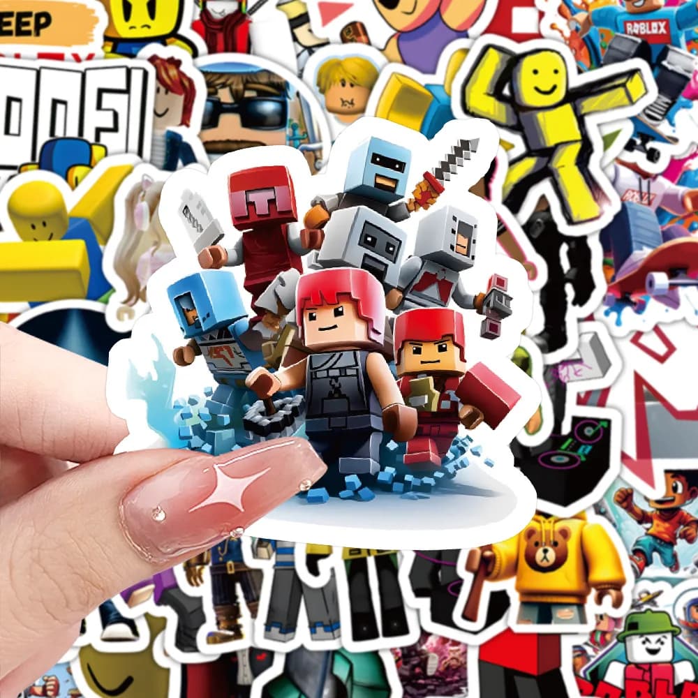 60 adesivi Roblox impermeabili per il mondo virtuale, in vinile, per bambini, laptop, valigie, quaderni, skateboard, borracce, decorazioni