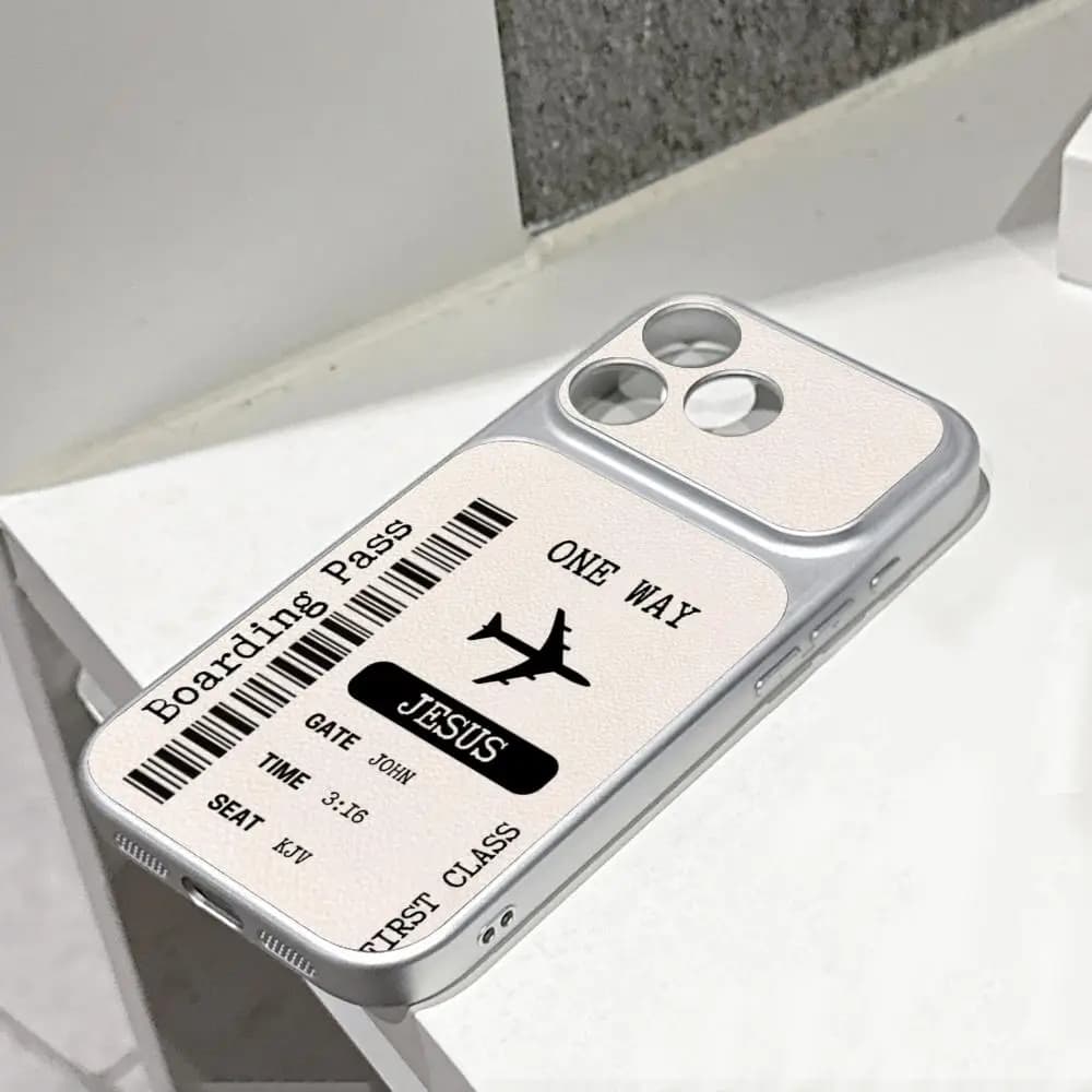Jesus is the way Phone Case Electroplated silver lambskin Shell FOR IPhone 17 16 15 14 12 17Pro 15 16 Plus 13 11 Pro MAX Cover
