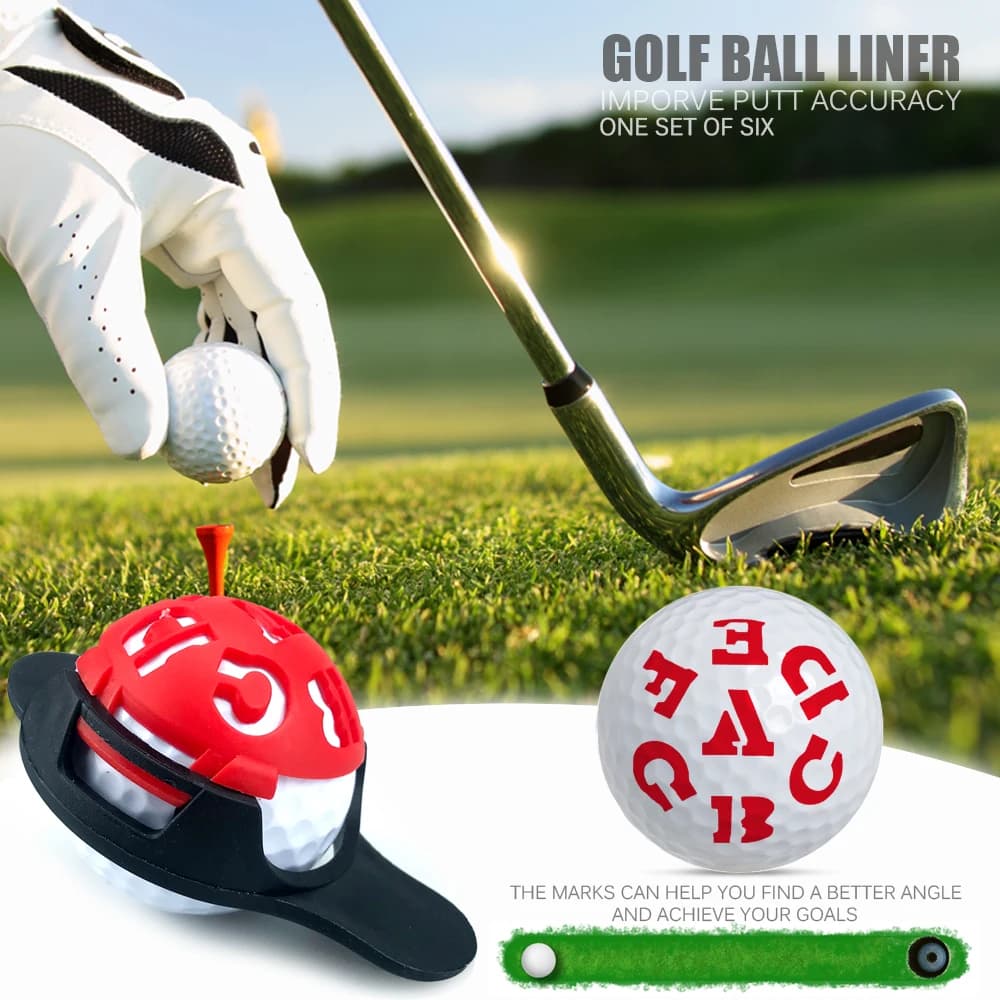 6 in 1 pallina da golf linea fodera marcatore modello disegno segni di allineamento segno strumento accessori per tracciatore da golf