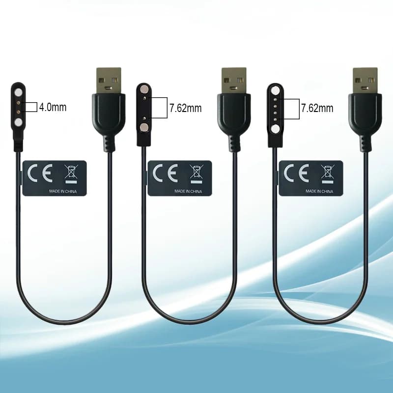 Cavo di ricarica magnetico per smartwatch USB a 2 pin 4,0 mm / 2 pin 7,62 mm / 4 pin 7,62 mm per smartwatch