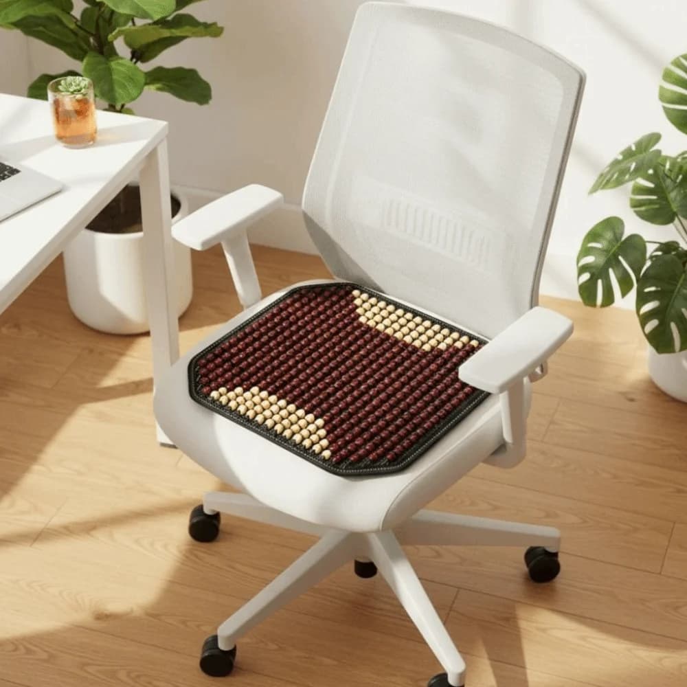 Breathable Summer Wooden Beads Seat Cushion Ventilated Wear-resistant Cooling Chair Cushion Non-slip Base Square Seat Cover Sofa