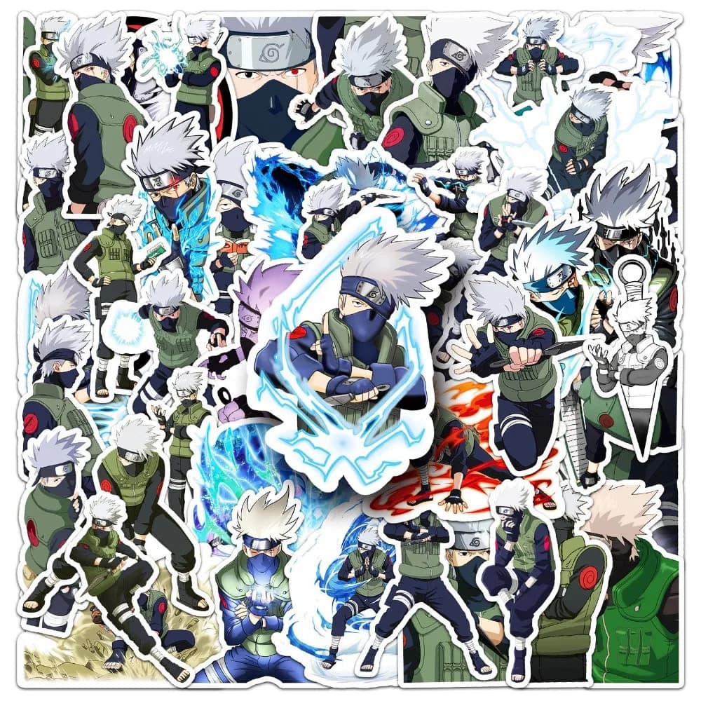 50 pezzi Anime Naruto Hatake Kakashi Adesivi Graffiti Valigia Cancelleria Computer portatile Chitarra Telefono cellulare Decalcomanie decorative fai da te