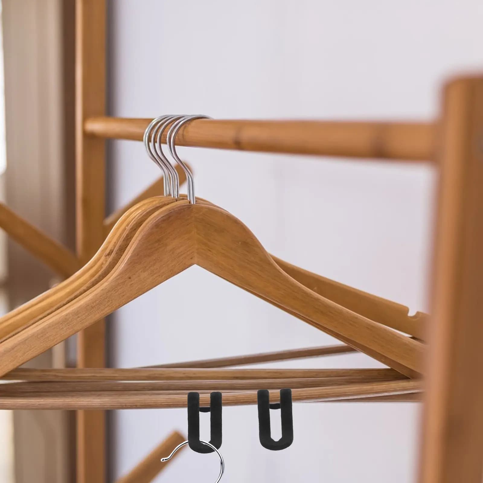 20Pcs Anti-Slip Space Saving Hanger Hooks Flocked Surface Clothes Connector Hooks for Closet Wardrobe Organization Hanger