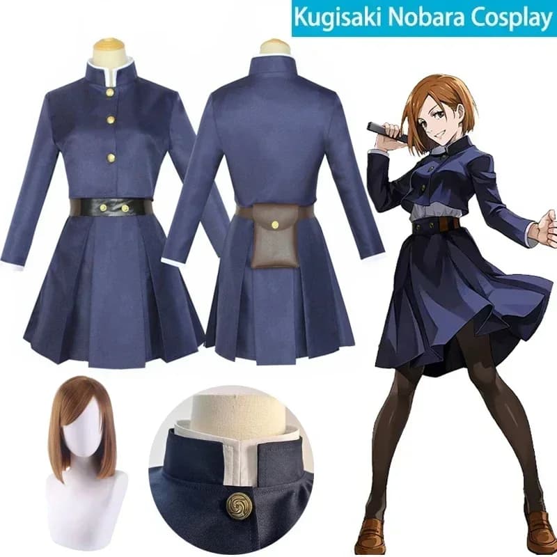 2026 Anime Jujutsu Kaisen Cosplay Kostuum Kugisaki Nobara Tatoo Meisjes Vrouwen Jurk Uniform Volledige Set