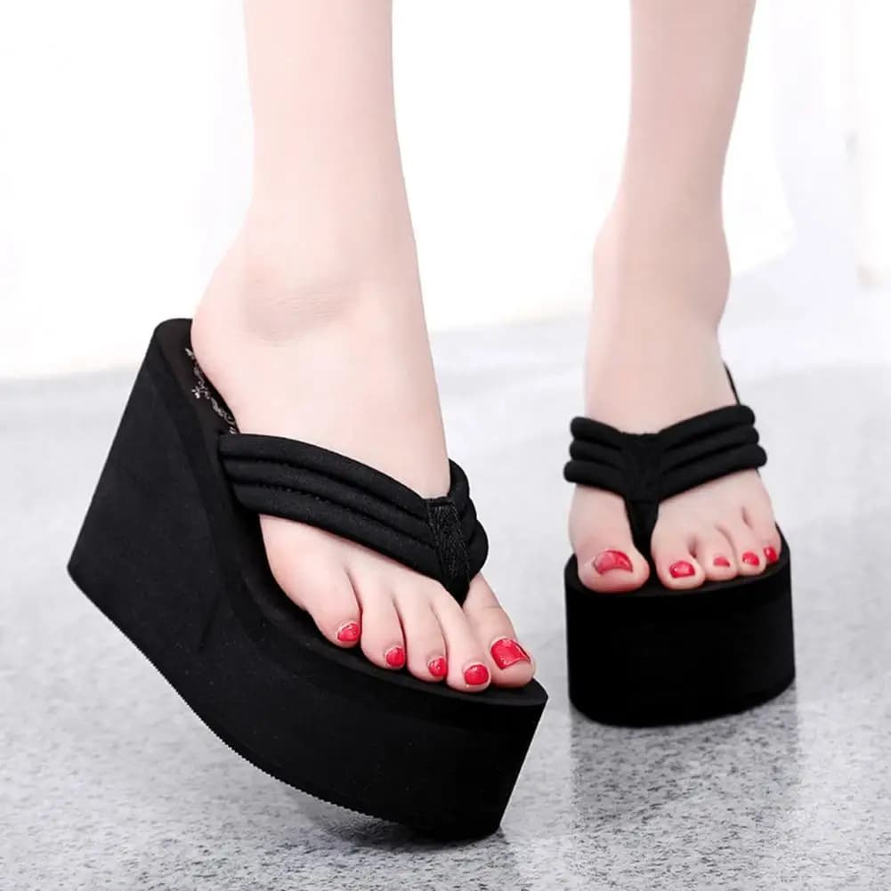 Infradito con plateau da donna Sandali infradito con supporto per arco Pantofole con suola spessa Infradito antiscivolo Calzature con suola spessa Abbigliamento da spiaggia